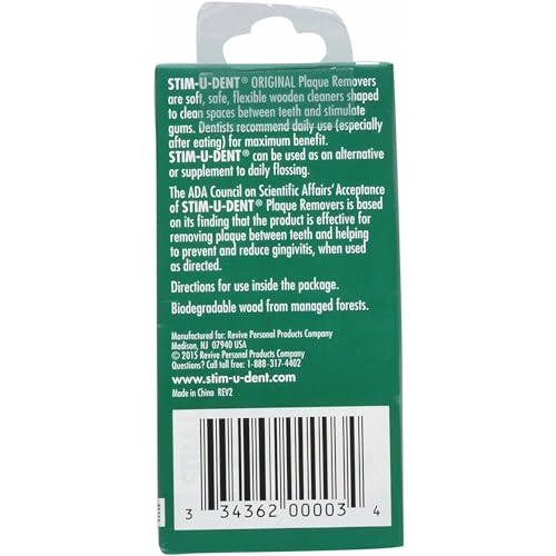 Stim-U-Dent ستيمودنت مزيلات اللويحات 3 عبوات من 4x25 عود تنظيف 300 عود بنكهة النعناع - Image 5
