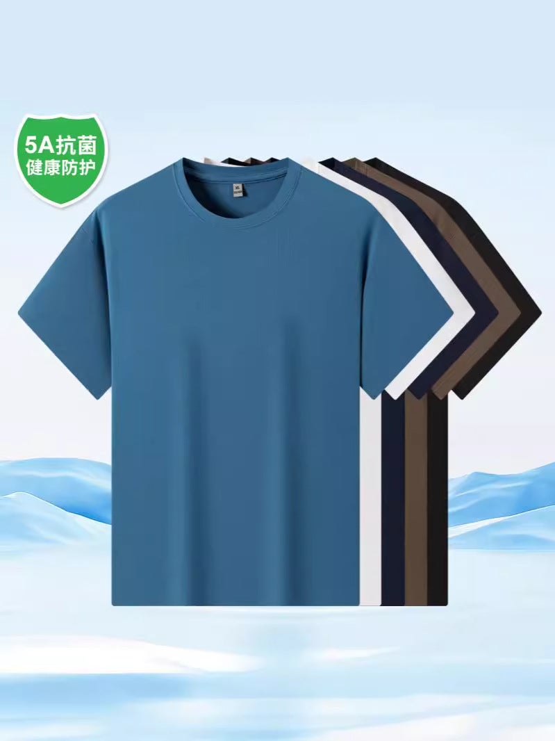 Waffe Ice Silk T-Shirt for Men – Breathable Short Sleeve Crewneck Casual Top - Image 3