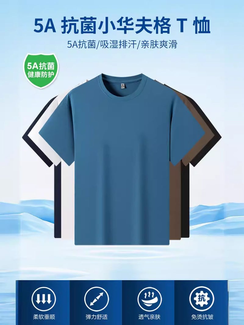 Waffe Ice Silk T-Shirt for Men – Breathable Short Sleeve Crewneck Casual Top - Image 2