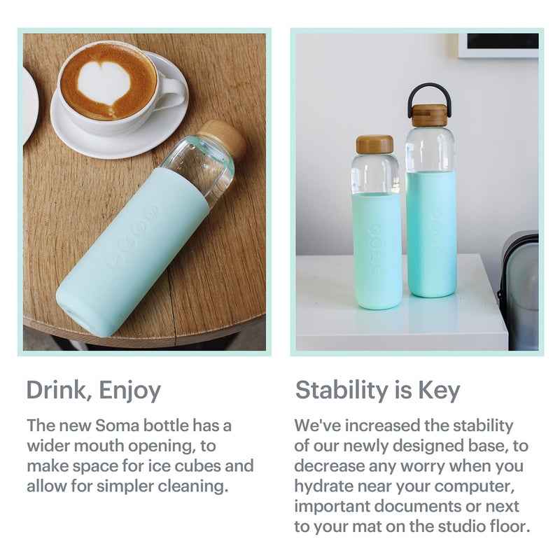 Soma Full Circle Home V.2 17 oz. Glass Water Bottle - Mint - DTC - Image 5