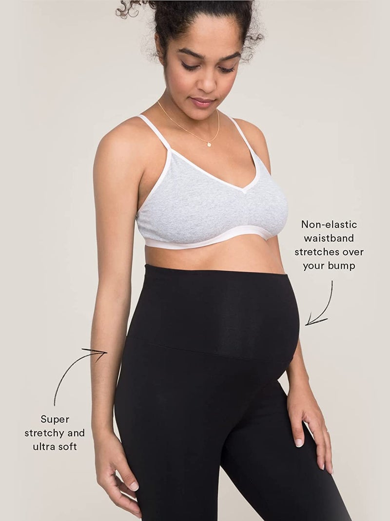 SHAPERX Women's Maternity Leggings Over The Belly Buttery Soft Seamless Pregnancy Workout Active Yoga Tights Pants (Black) Pack of 1 (3 to 6 Months) (7 to 10 Months) - Image 4