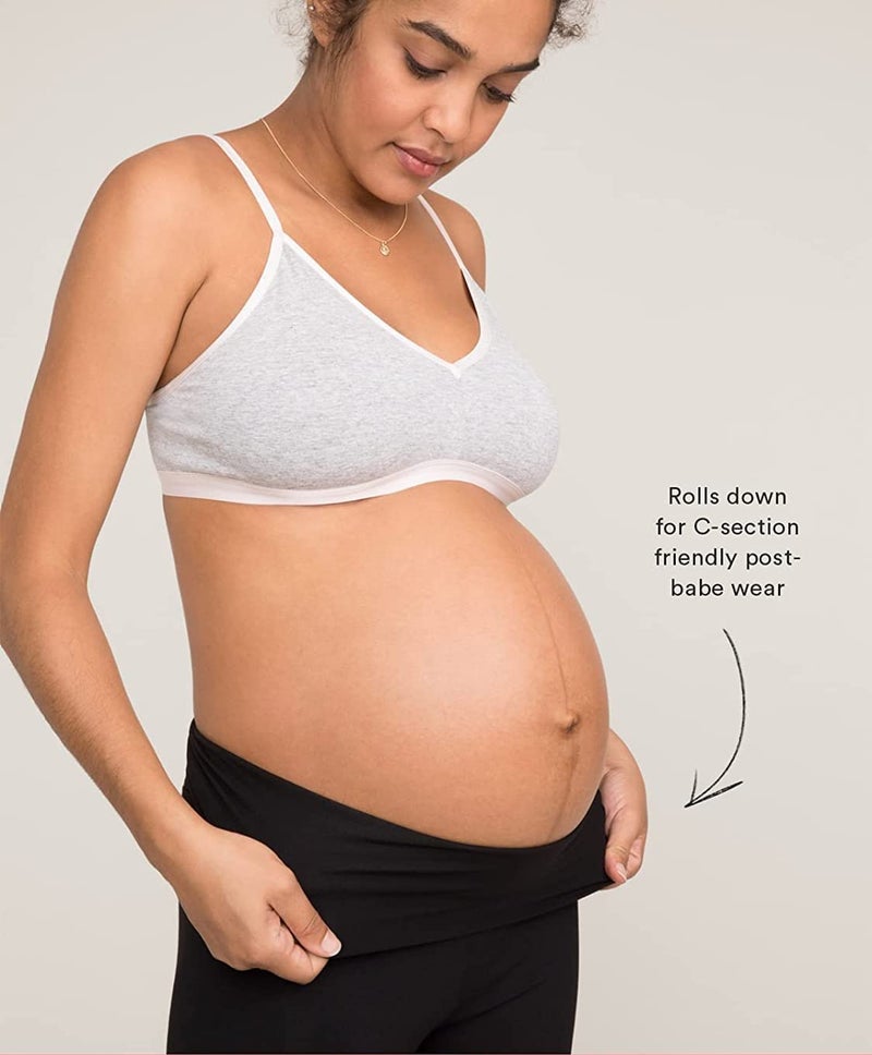 SHAPERX Women's Maternity Leggings Over The Belly Buttery Soft Seamless Pregnancy Workout Active Yoga Tights Pants (Black) Pack of 1 (3 to 6 Months) (7 to 10 Months) - Image 5