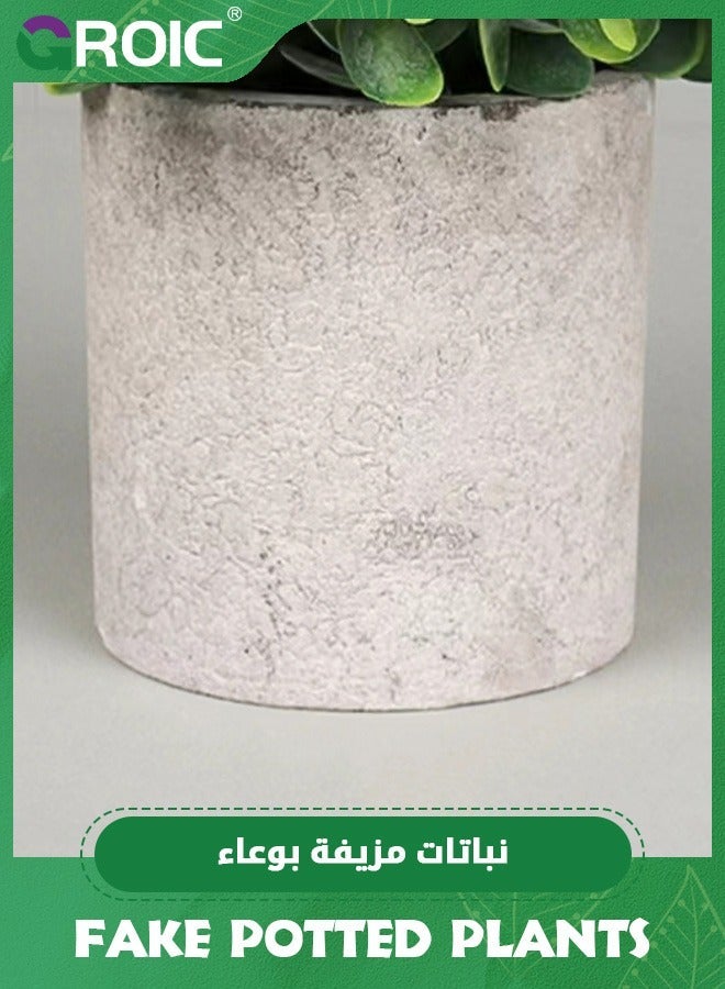 GROIC fake potted plants -3 packs artificial plants, ceramic Desk Table Decorations,Indoor Artificial Potted,Plastic Eucalyptus Plants,Fake Topiary Shrubs Greenery for Room Decor - Image 4