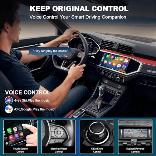 HMYC Wireless CarPlay/Android Auto Retrofit Kit Decoder Module Compatible with Audi A4/A5/S4/S5/RS4/RS5, and Q5 (2008–2018) for 3G MMI System, Supports OEM Controls, MirrorLink, Navigation, Reverse Camera - Image 3