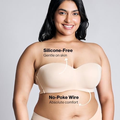 NYKD (NYB027 Padded & Wired Ultimate Multiway Strapless Bra for Women | Anti Slip Bra with Seamless Neckline & Soft Detachable Straps - Sand (40C) - Image 4