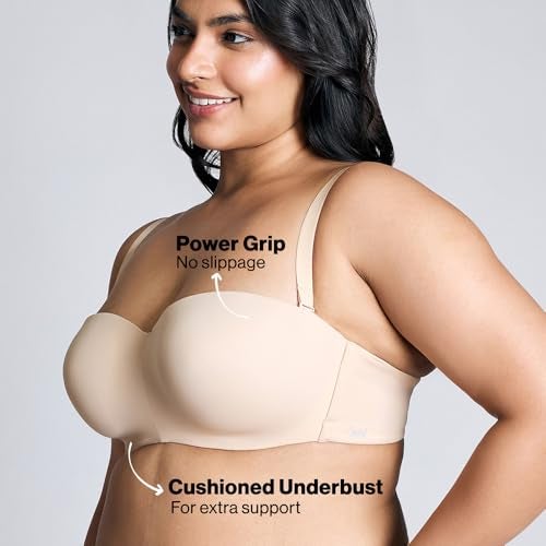 NYKD (NYB027 Padded & Wired Ultimate Multiway Strapless Bra for Women | Anti Slip Bra with Seamless Neckline & Soft Detachable Straps - Sand (40C) - Image 3