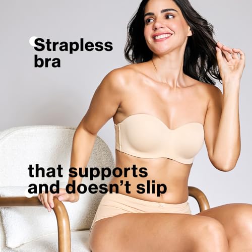 NYKD (NYB027 Padded & Wired Ultimate Multiway Strapless Bra for Women | Anti Slip Bra with Seamless Neckline & Soft Detachable Straps - Sand (40C) - Image 2