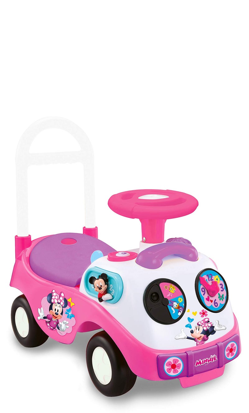 Kiddieland Minnie Mouse My First Activity Ride-On with Lights, Sounds, Steering Wheel, Toddler Push Car Ages 1â€“3, Educational Clock, Batteries Included - Image 2