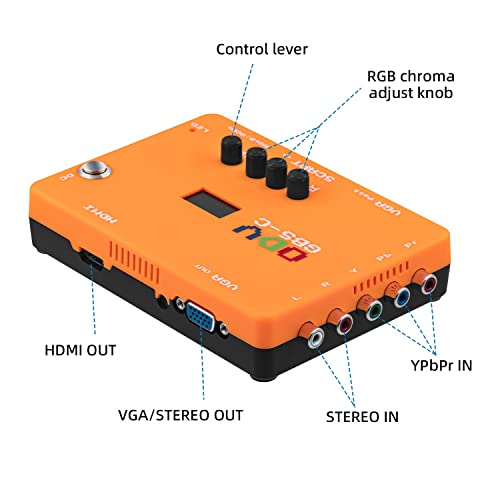 Mcbazel ODV-GBS-C Component VGA/Scart to VGA/HDMI Scan Converter for Retro Gaming Console with US Plug not Support AV Input - Image 5