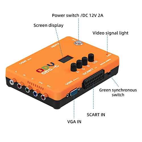 Mcbazel ODV-GBS-C Component VGA/Scart to VGA/HDMI Scan Converter for Retro Gaming Console with US Plug not Support AV Input - Image 4