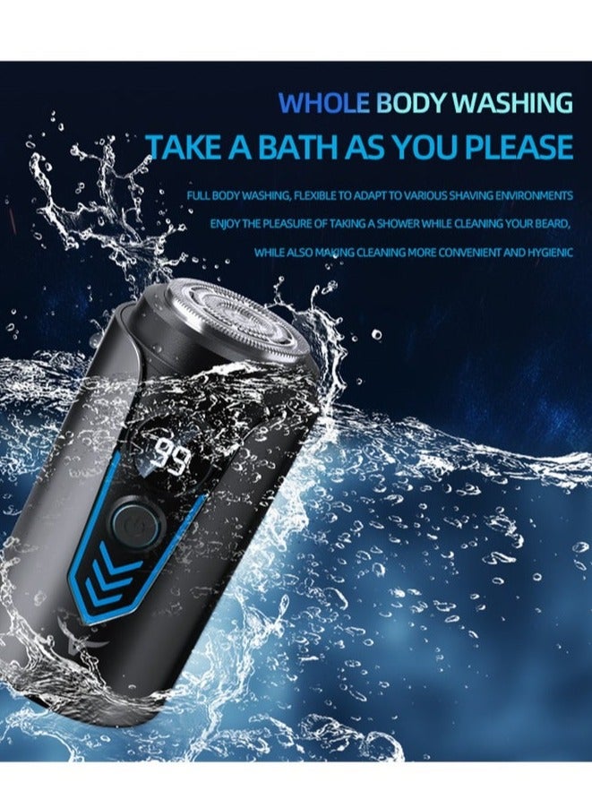 New Model Mini Portable Electric Shaver, New Upgrade Pocket Shaver Mini Shavers for Men, Mini Electric Shaver, LED Power Display USB Rechargeable Washable Shaver for Travel (Grey,T2) - Image 3