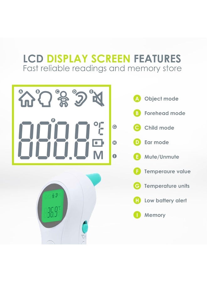 bblÃ¼v Bblüv - Orä - Non-Contact Digital Infrared Thermometer, Ear Thermometer - 5 In 1 In Led Display, For Babies, Children, And Adults Tracking Fever Indicator – Fast 1 Second Temperature - Image 3