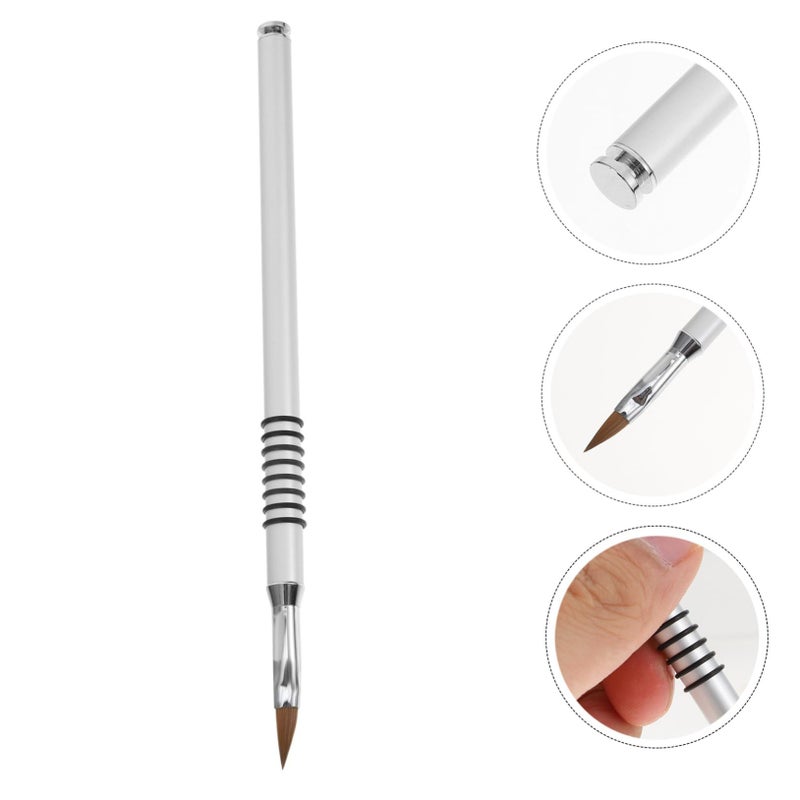 Professional Nail Art Brush Pen For DIY Manicure Creative Tool Home Salon Use 16x0.5cm Silver - Image 4