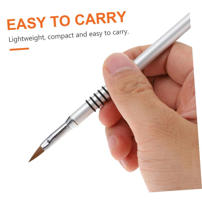 Professional Nail Art Brush Pen For DIY Manicure Creative Tool Home Salon Use 16x0.5cm Silver - Image 5