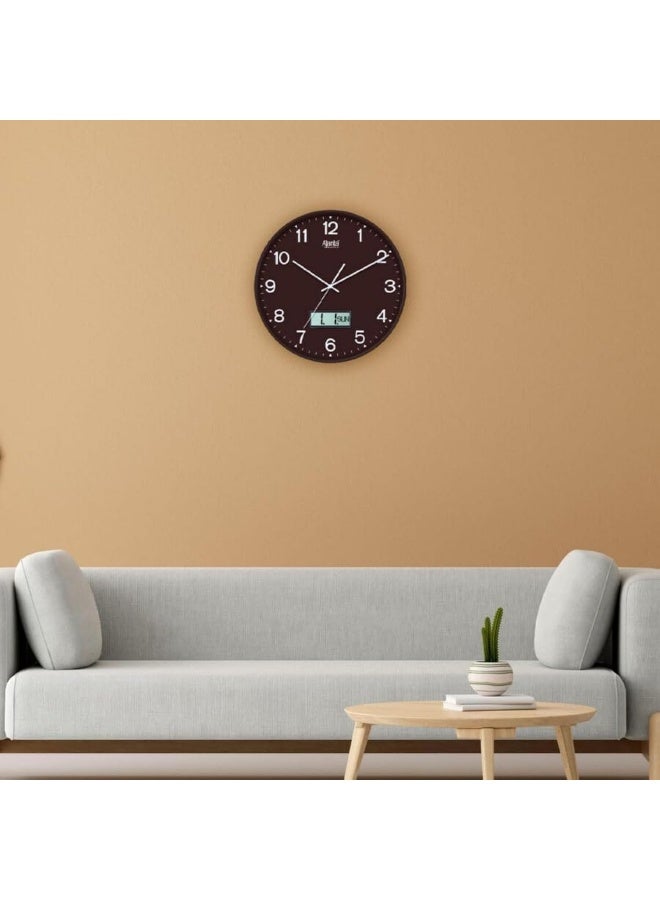 Ajanta Home Décor Wall Clock 9167 – Brown | Silent Sweep Quartz Movement | Stylish & Accurate Timepiece with 1‑Year Warranty - Image 2