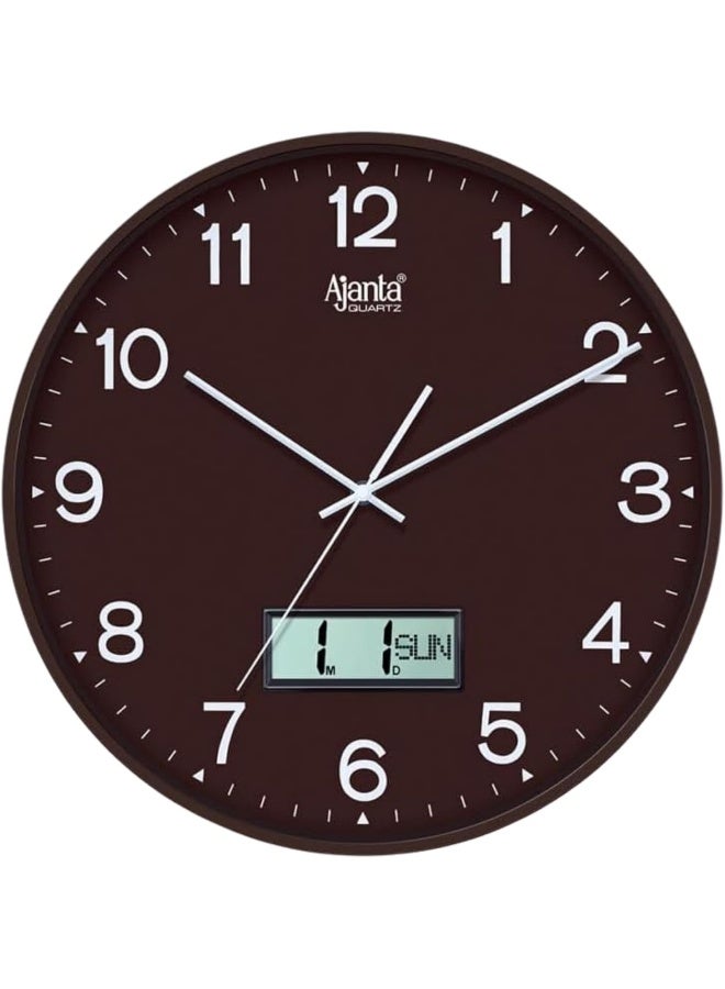 Ajanta Home Décor Wall Clock 9167 – Brown | Silent Sweep Quartz Movement | Stylish & Accurate Timepiece with 1‑Year Warranty - Image 1