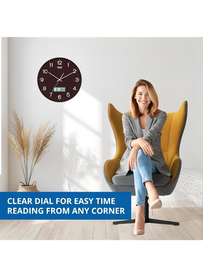 Ajanta Home Décor Wall Clock 9167 – Brown | Silent Sweep Quartz Movement | Stylish & Accurate Timepiece with 1‑Year Warranty - Image 5