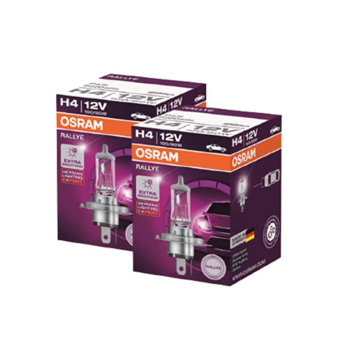 Osram Rallye H4 Halogen Lamp 62204 Exterior Headlight Bulb (12V, 100/90W, Pack of 2 Bulbs) - ( LIGHT YELLOW ) - Image 1