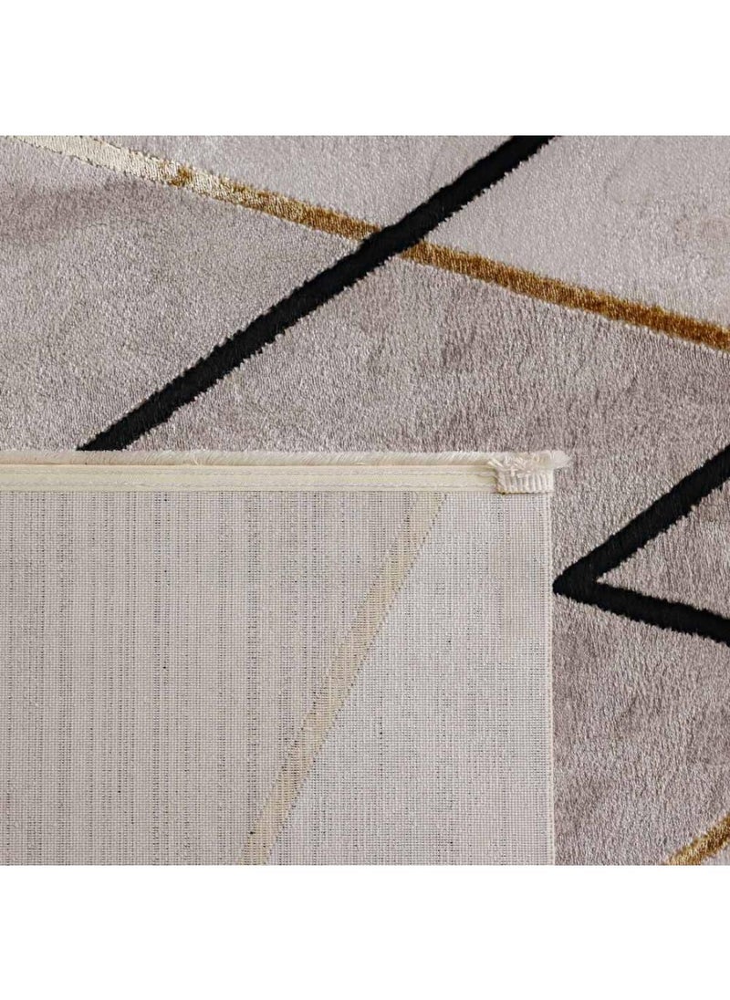 DANUBE HOME Galleria Modern Geometric Patterned Rug  Polyester Area Rug L340xW240cm-Grey & Black  - Image 3