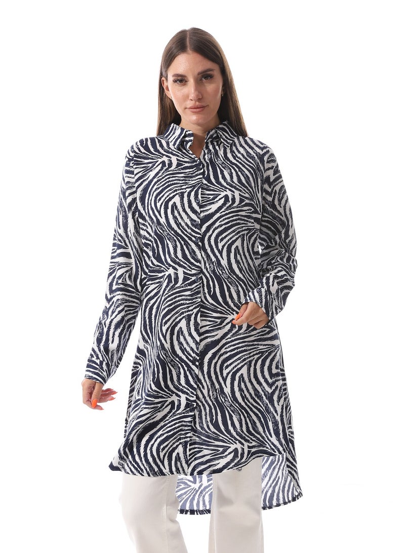 Caesar Women Tiger Long Blouse And Long Sleeves - Image 1