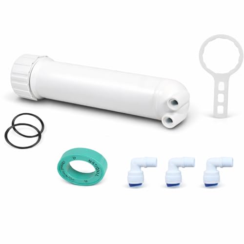 IONIX Ro Membrane housing with Spanner, Dual Silicon O-Ring, Double O Ring Means Double Protection from Leakge with Spanner, 1 Set, White - Image 1