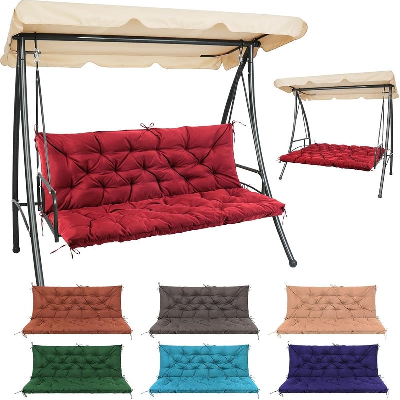 Hundur Outdoor Cushions for Patio Furniture, Patio Furniture Cushions with Straps and backrest, 47x40 inches, 4" Thick,Porch Swing Cushions for Backyard and Garden - Image 1