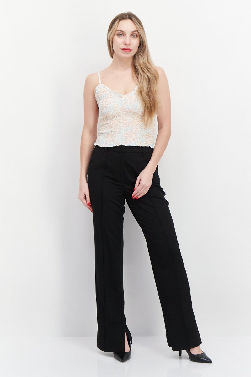 NA-KD Women Regular Fit Solid Pant, Black - Image 3