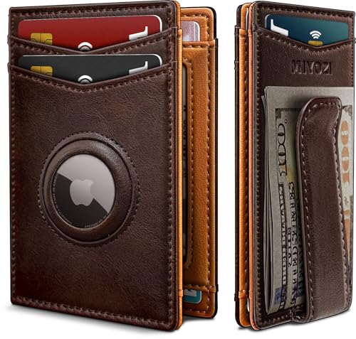 miyozi Airtag Wallet for Men with Money Clip Gift Boxed Magnetic Closure Slim Genuine Leather Front Pocket Wallet 41x 28 RFID Blocking - Image 1