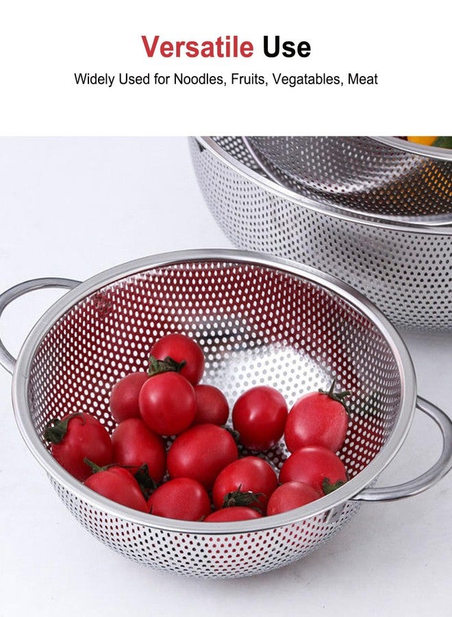 TooWoom 3-Quart Colander for Kitchen, Stainless Steel Colander with Base, Pasta Strainer with Handle, Food Strainer for Spaghetti, Vegetables, Fruit - Image 5