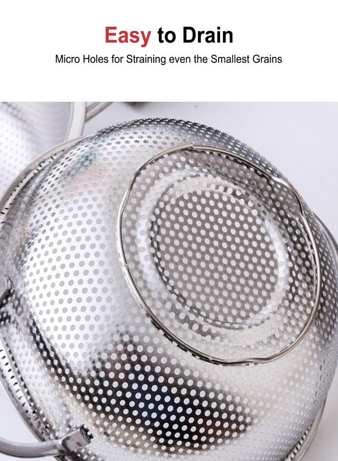 TooWoom 3-Quart Colander for Kitchen, Stainless Steel Colander with Base, Pasta Strainer with Handle, Food Strainer for Spaghetti, Vegetables, Fruit - Image 4
