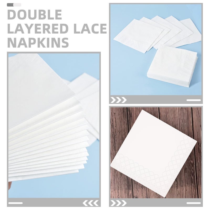 White 2 Ply Disposable Dinner Napkins 100 Sheets For Party Wedding Restaurant - Image 4