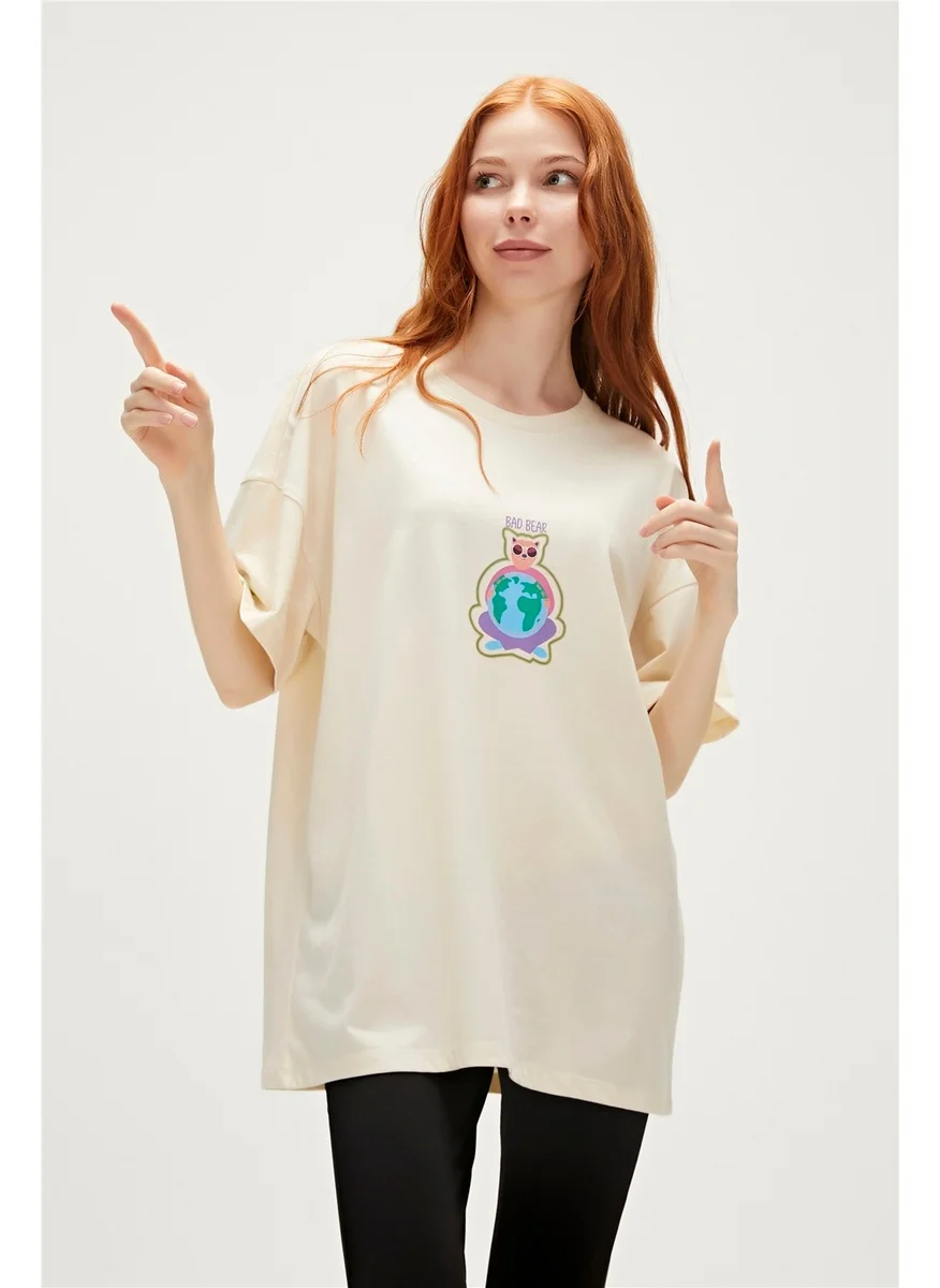 باد بير Re-Save Recycle Marshmallow White T-Shirt Printed Women's T-Shirt10