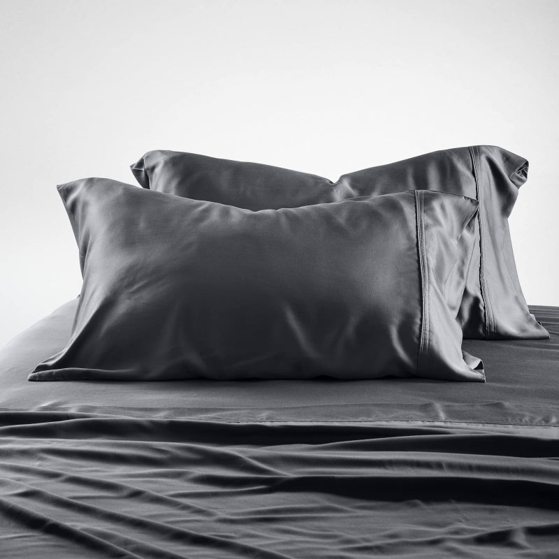 Olive  Crate Tencel Eucalyptus Pillowcases  100 Tencel Lyocell Cooling Pillow Cases for Hot Sleepers  Hypoallergenic MoistureWicking Silk Alternative Vegan  Queen Size Set of 2 Charcoal