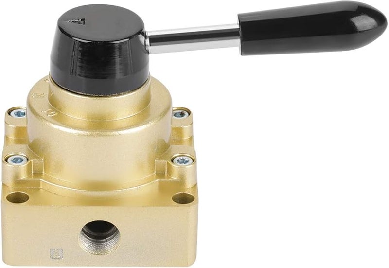 HV03 G3 8 3 صمام يدوي ذو رافعة هوائي رباعي الاتجاه من الألومنيوم بلون ذهبي - Image 3