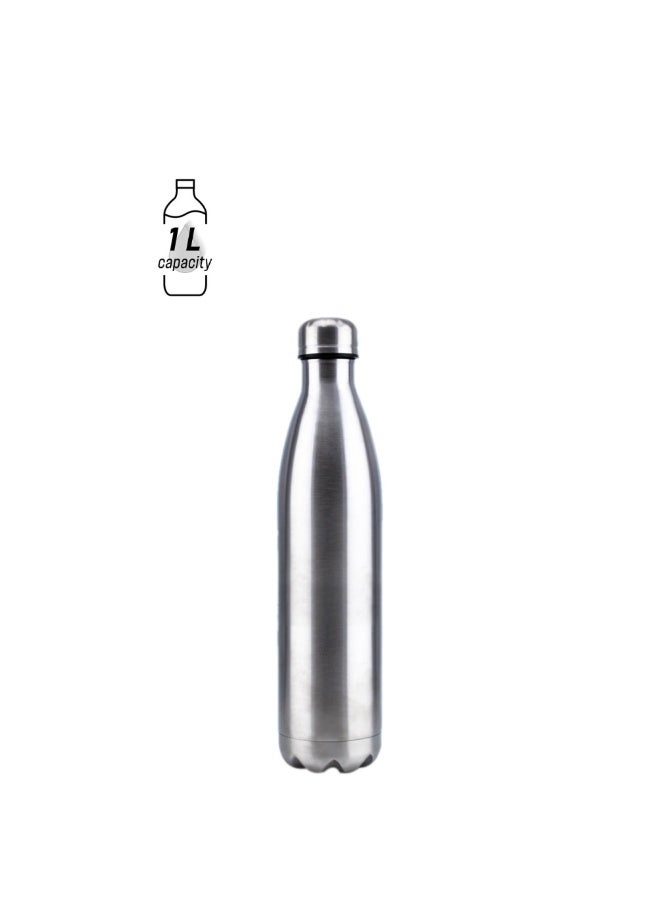 Stainless Steel Vacuum Bottle Silver 1000ml