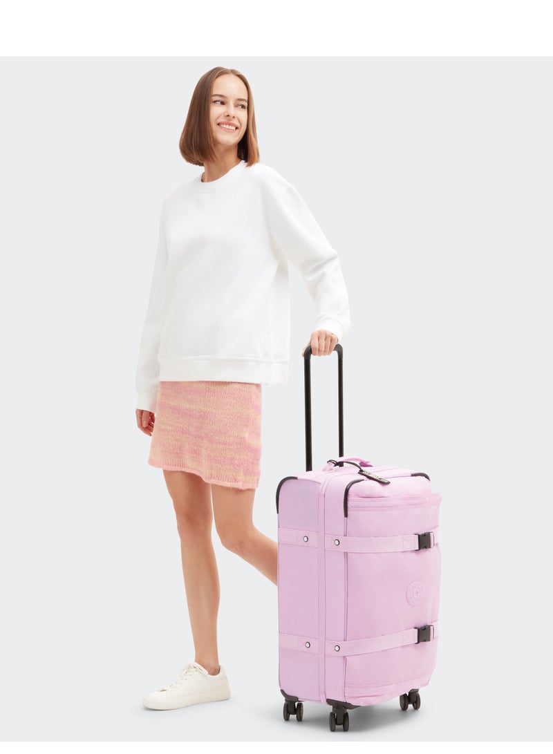 kipling Basic Plus Spontaneous Medium 4-Wheeled Suitcase 66cm/25inches, 3.72kg, 71L, Blooming Pink - Image 3