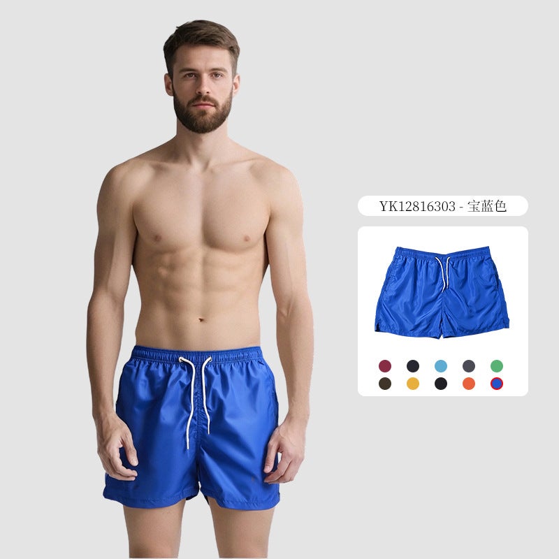 Men''s Peach Skin Velvet Solid Color Four-Point Size Loose Lined Summer Swimming Surfing Seaside Vacation Beach Pants Wholesale - Image 1