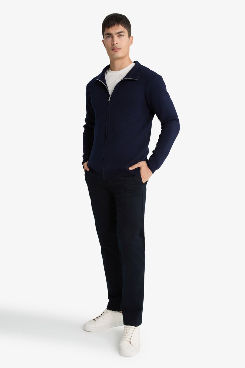 DeFacto Blue Man Regular Fit Straight Trousers Casual - Image 2