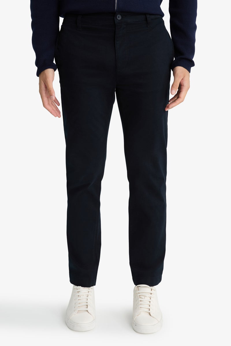 DeFacto Blue Man Regular Fit Straight Trousers Casual - Image 4