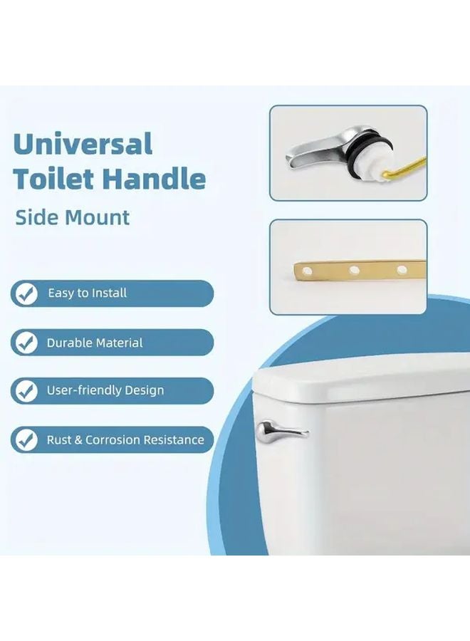 Universal Toilet Handle Replacement Kit Side Mount Design 1 Set with 2 Inch Rubber Flapper Compatible Kohler American Standard TOTO Mansfield - Image 3