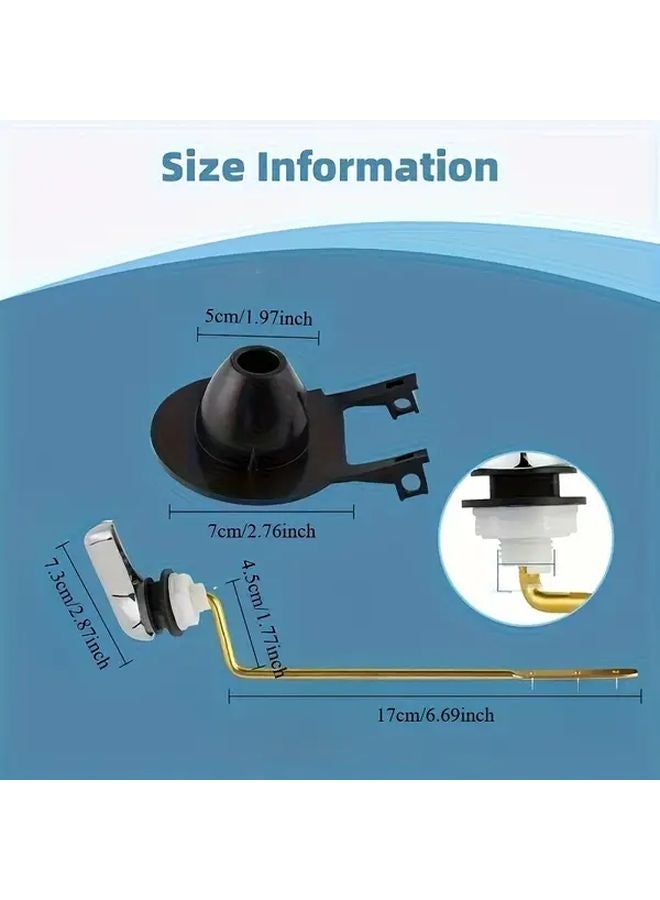 Universal Toilet Handle Replacement Kit Side Mount Design 1 Set with 2 Inch Rubber Flapper Compatible Kohler American Standard TOTO Mansfield - Image 4