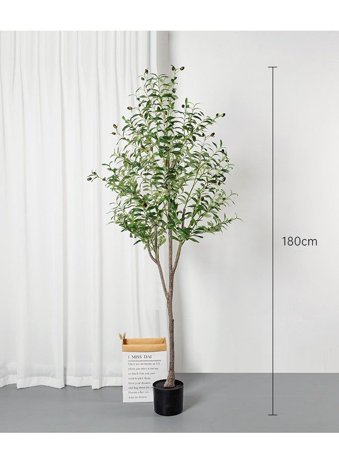 KUYING Artificial Olive Tree With Realistic Olive Branches And Fruits Ideal For Home Office Interior Decoration Available In Two Sizes Of 150CM/180CM For You To Choose From  - Image 4
