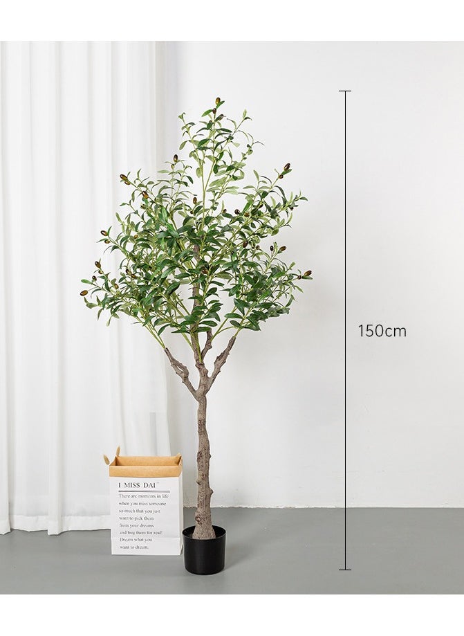 KUYING Artificial Olive Tree With Realistic Olive Branches And Fruits Ideal For Home Office Interior Decoration Available In Two Sizes Of 150CM/180CM For You To Choose From  - Image 3