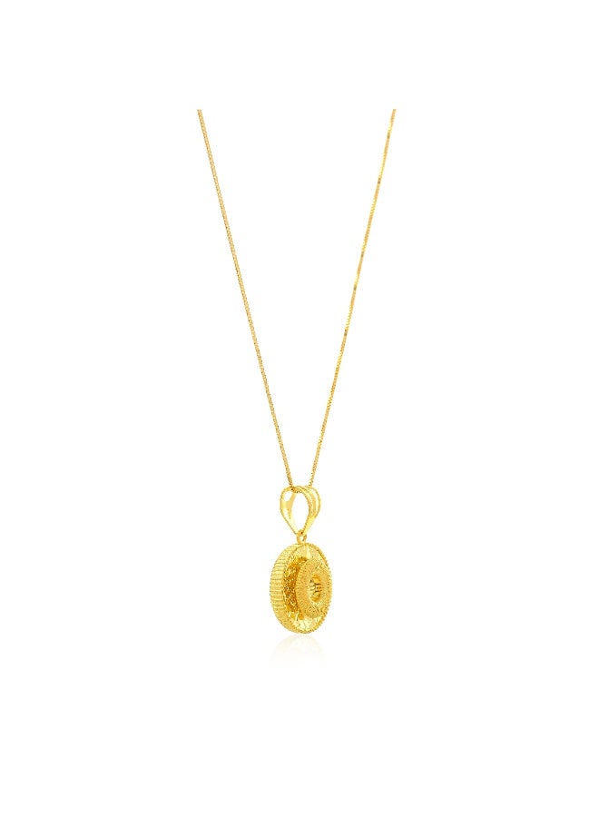 BAFLEH JEWELLERY Timeless Radiance : 22kt Gold Pendant with Matching Chain  - Image 3