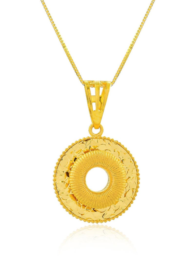 BAFLEH JEWELLERY Timeless Radiance : 22kt Gold Pendant with Matching Chain  - Image 1