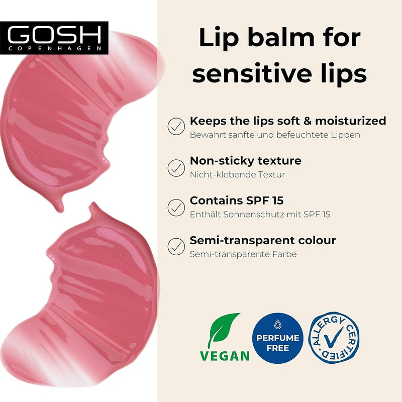tinted lip balm with SPF 15 I vegan lip care stick with colour in Vintage Rose (04) I soft lips without stickiness I perfume free Glossy Booster I moisturising lipbalm - Image 1
