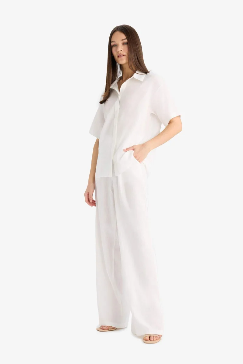 DeFacto Wide Leg High Waist Trousers