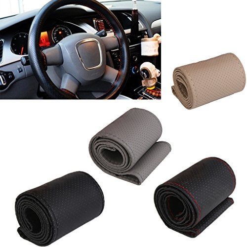 Auto Oprema Generic DIY Car Steering Wheel Cover, Black - Image 2