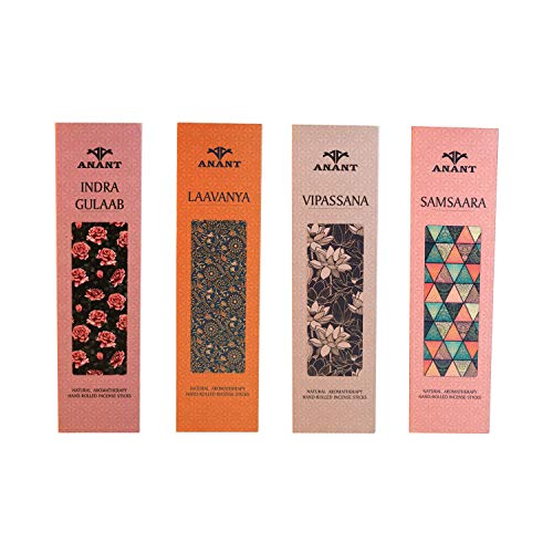 Anant Natural Hand Rolled Premium Fragrance Incense Sticks | Pack of 4 | Samsaara | Vipassana | Indra Gulab | Lavaanya | Spiritual Agarbattis - 40 Sticks/Box - Image 2