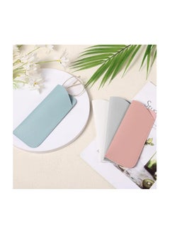 Oasisgalore 4pcs Soft Leather Portable Glasses Cases,  Slim Sunglasses Pouch Multiple Colors for Women Men  - Image 3